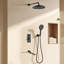 Système de douche à 3 fonctions de luxe avec douche à effet pluie de 10 po, douchette et douchette, valve en laiton massif, 2,5 gallons par minute-123766438
