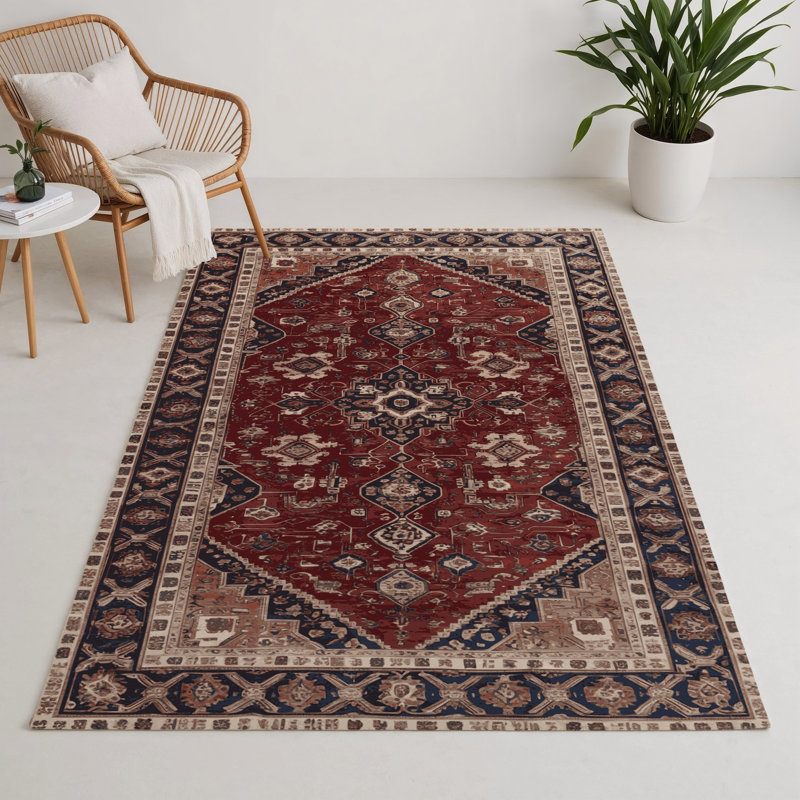 Tapis d'intérieur et d'extérieur brun Persian, Rectangle 5 pi x 7 pi