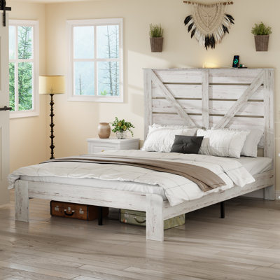 Base de lit plateforme en bois grand