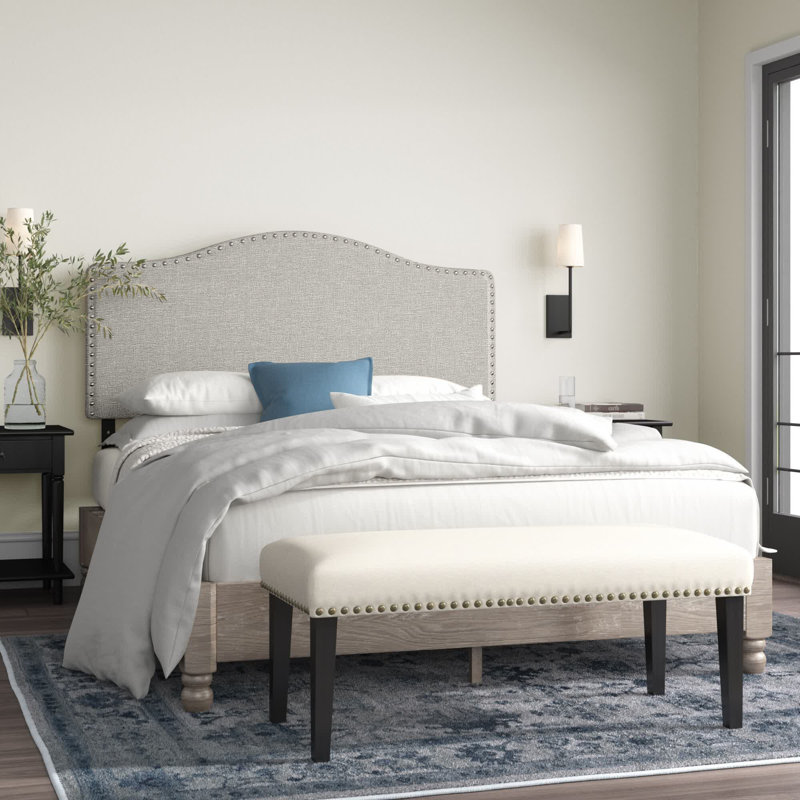 Camira Upholstered Headboard, Gray, Queen