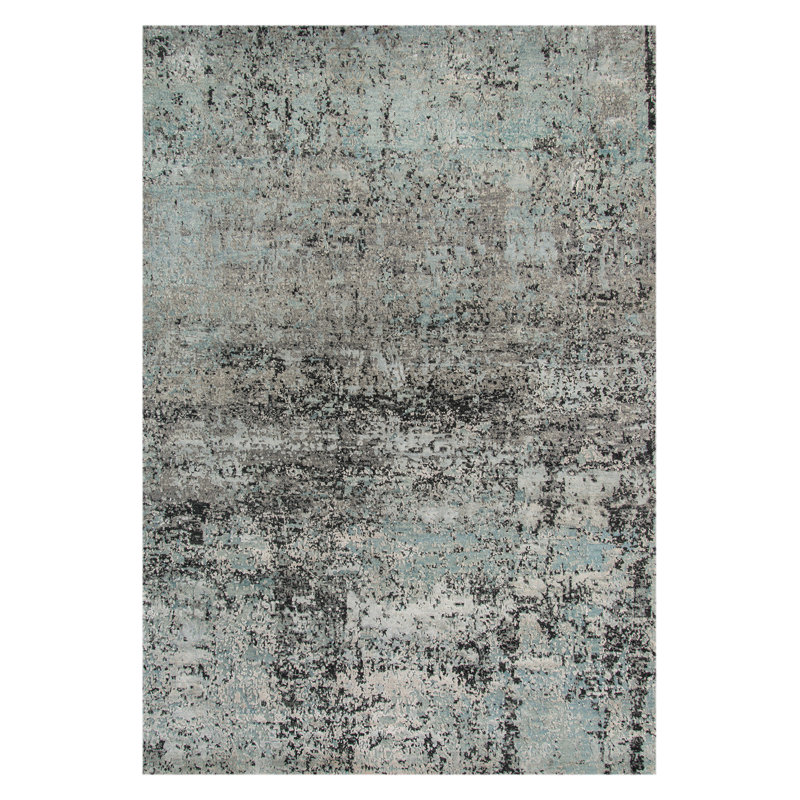Tapis moderne en laine noué à la main Oliverson, Rectangle 9 pi x 12 pi