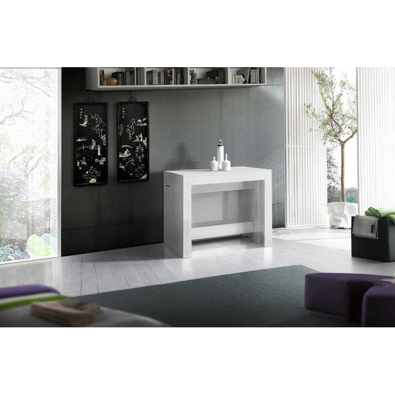 Biagia Extendable Dining Table, Glossy White Lach