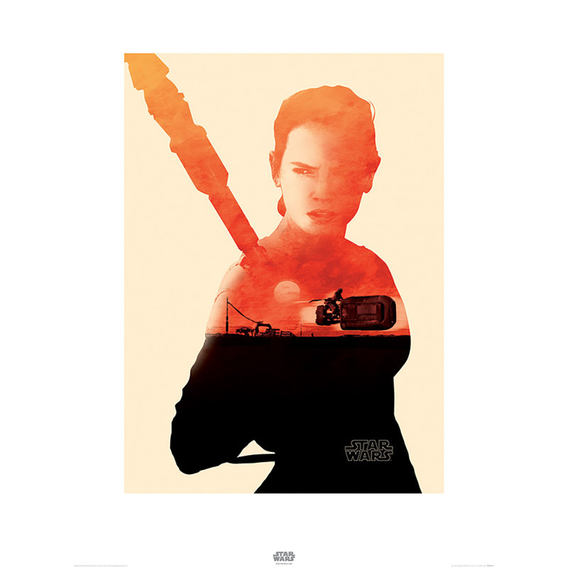 Star Wars Episode VII 'Rey Tri' Graphic Art Print, Paper