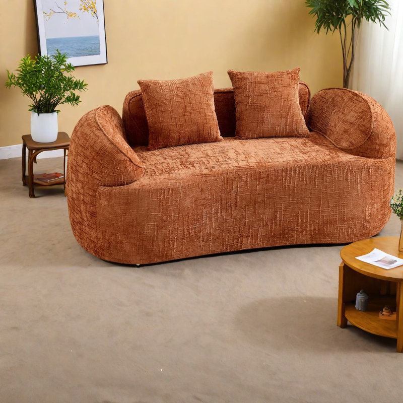 Compression Sofas, 2 Seat Chenille Foam Spring Modern Compact Home