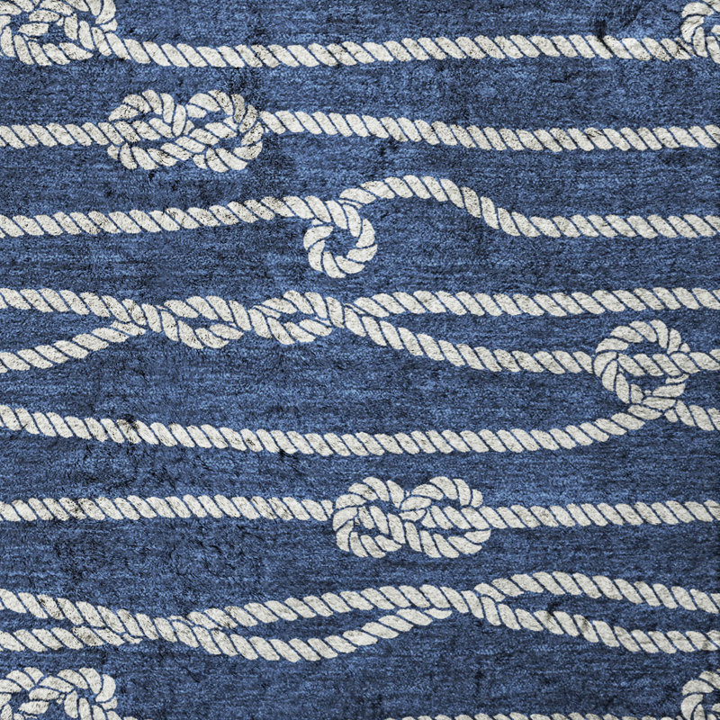 Tapis à poils longs de qualité supérieure lavable à la machine Dream, Navy, 9' x 12'