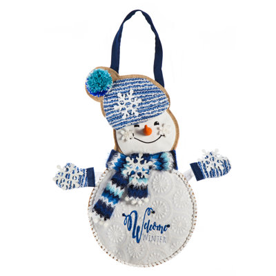 Décoration de porte bonhomme de neige winter