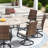 8-Person Outdoor Dining Set with 60" Round Dining Table and 8 Swivel PE Rattan Chairs & Cushions-123132516