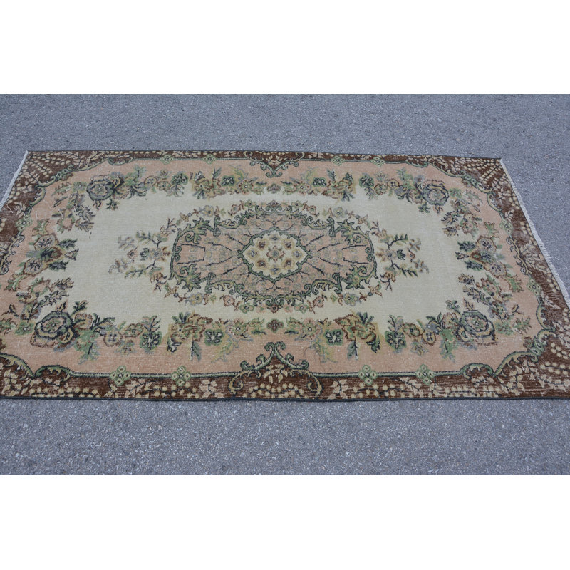 Vintage Rug, Modern Rugs, Bedroom Rugs, Brown Moroccan Rugs, 3.8x7 ft Area Rugs, Turkish Rugs