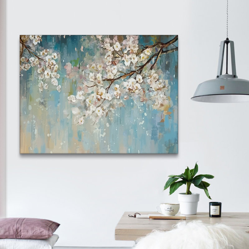Sakura, aquarelle sur toile, H 12 po x l 18 po x P 1,5 po