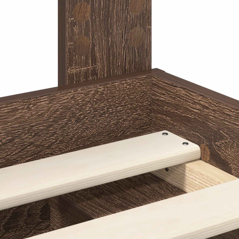 Solid Wood Bed, Brown Oak, Small Single (2'6)