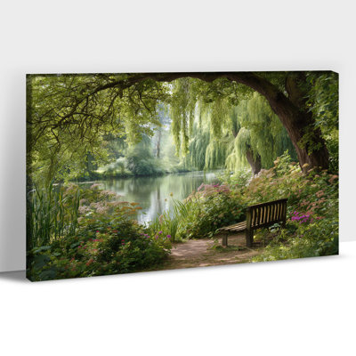 Tranquil Nature Scene Canvas Wall Art - Scenic Forest Pictures Wall Decor, Landscape Artwork for Living Room or Bedroom Wrapped Frame, 20×30 inches