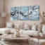 «Winter Plum Blossom Landscape», ensemble de 3 reproductions d'art sur toile tendues-921309288