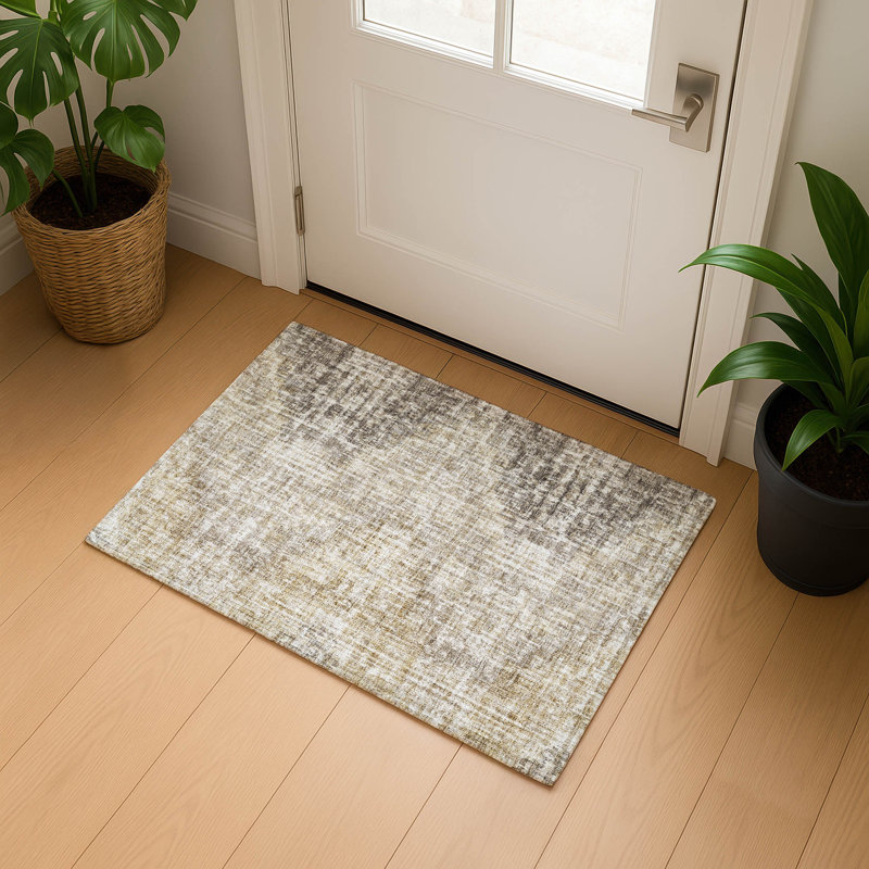 Premium Machine Washable Ansley Geometric Rug, Rectangle 1'8" x 2'6"