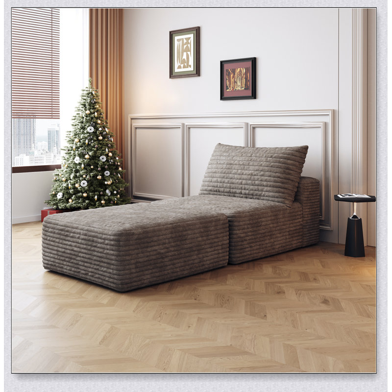Canapé-lit convertible polyvalent avec coussin et dossier pour le confort de la maison et l’optimisation de l’espace, Chameau