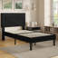 Ensemble de chambre en velours capitonné avec lit et 2 tables de chevet, aucun lit plateforme tapissier requis-118007010-118007011