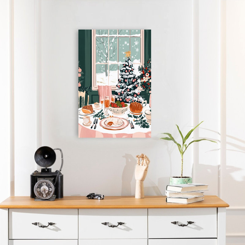 Ohchristmas, arbre de Noël contemporain abstrait, impression d'art mural, 24" H x 16" W