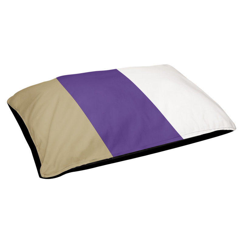 Coussin de lit pour chien Cincinnati, Très grand (l 50 po x P 40 po x H 7 po), Or / mauve / blanc