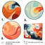 Encre liquide bleue et orange liquide, art mural abstrait 4 pièces pour le salon-1182399884