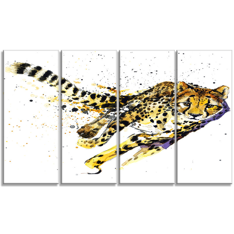 Cheetah Artwork Animal Canvas Print in Premium Cotton - 48" x 28"