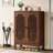6-tier Shoe Storage Cabinet With Doors And Adjustable Shelves For Entryway-1282963221