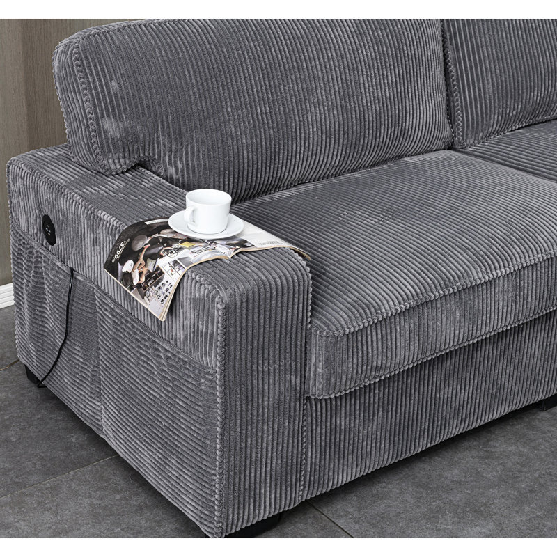 Comfy Grey With Foam Cushions And Stable Base Foam-wrapped Wood Construction