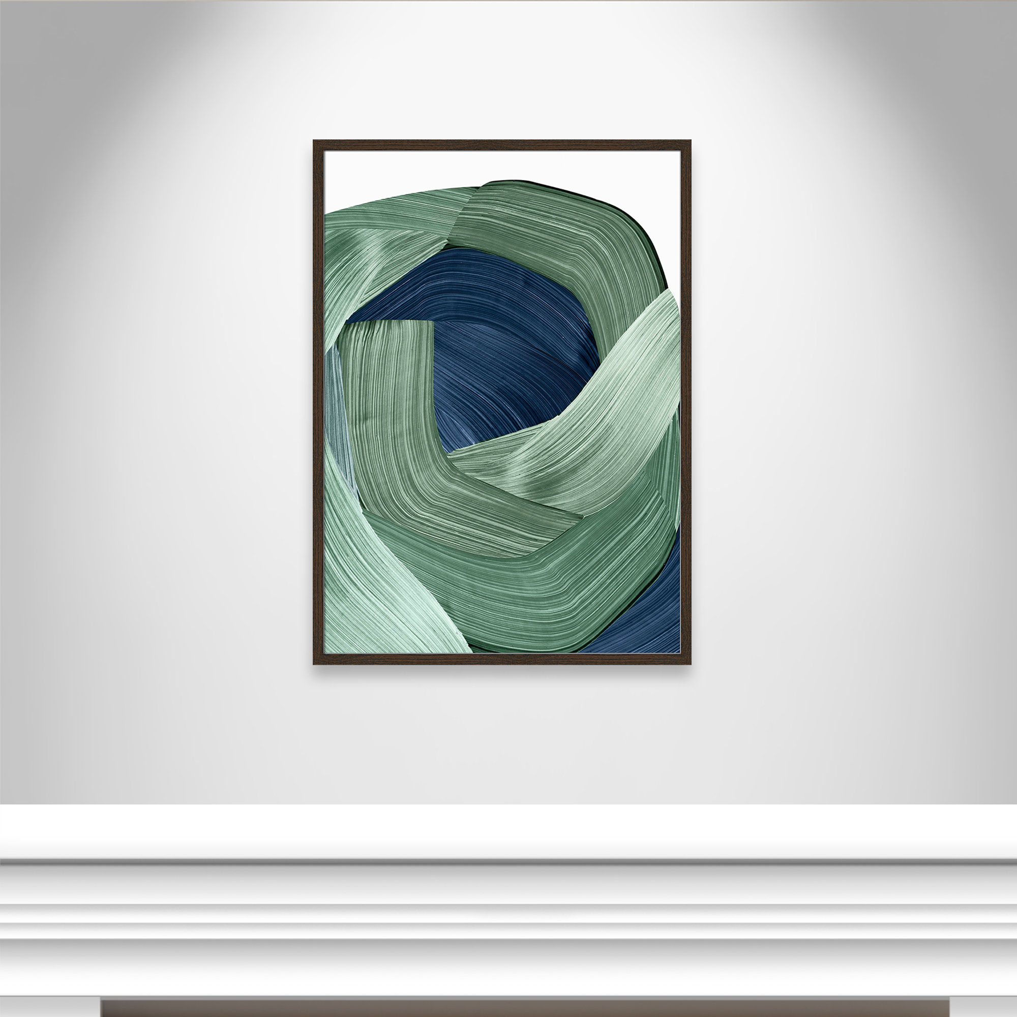 Harmonious Green II by John Constable, 35.5" H x 25.5" W x 0.75" D, Walnut