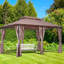 Pavillon de jardin en acier 10 pi x 13 pi, kaki, pour la construction d'extérieur kaki pour l'extérieur et la terrasse, pelouse