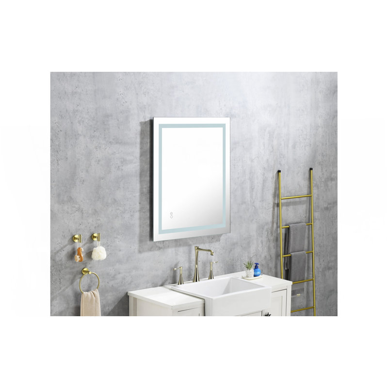 Miroir mural de salle de bain à DEL avec fonction antibuée et gradateur