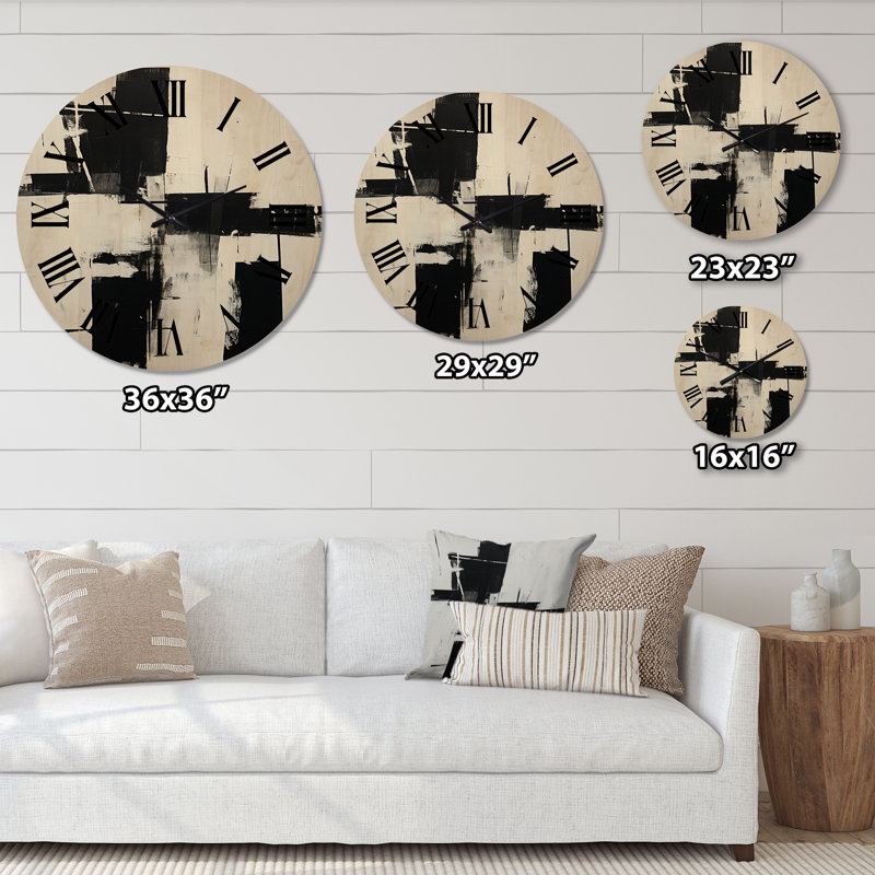 Horloge murale en bois massif Aneira, Très grand