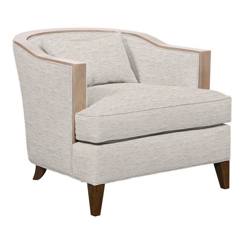 Thom Filicia Home Upholstered Barrel Chair, Havana, Impala Linen Polyester