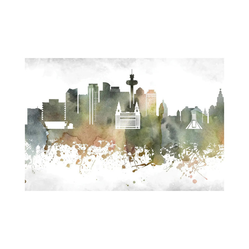 Liverpool Skyline by WallDecorAddict - Wrapped Canvas Painting, 20.32cm H x 30.48cm W x 1.905cm D