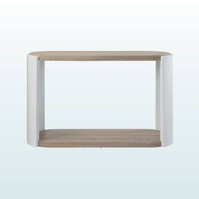 Wythe Sofa Table in High Gloss White & Oak by Latitude Run