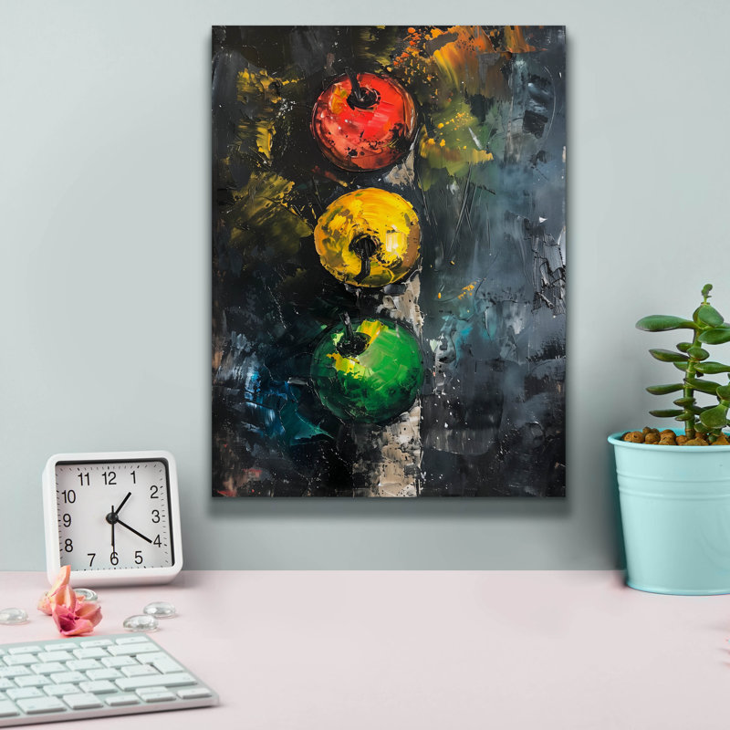 «Apple trafic Light» par Andreas Magnusson, art mural sur toile, H 16 po x l 12 po x P 0,75 po