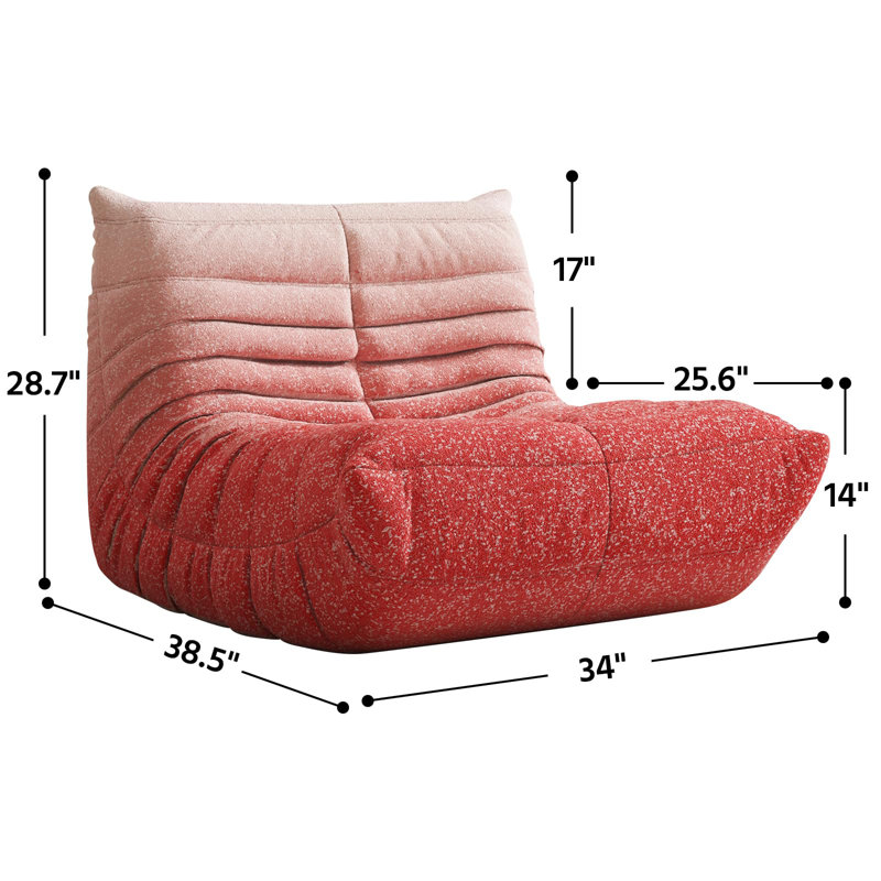 Canapé de fauteuil à billes de 38 po de largeur, sans assemblage, parfait pour la chambre à coucher, le bureau ou le salon