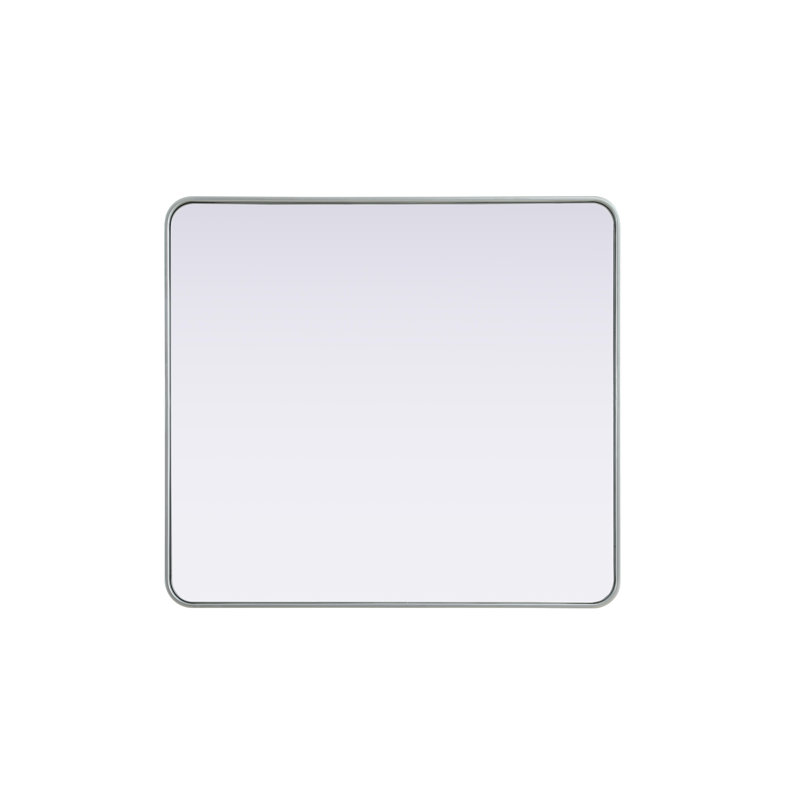 Erath Contour Metal Mirror, Silver, 40" x 36"