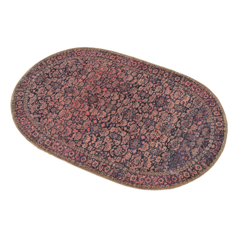 Amilio Chenille Oriental Indoor Rug, Oval 7'6" x 10'6"