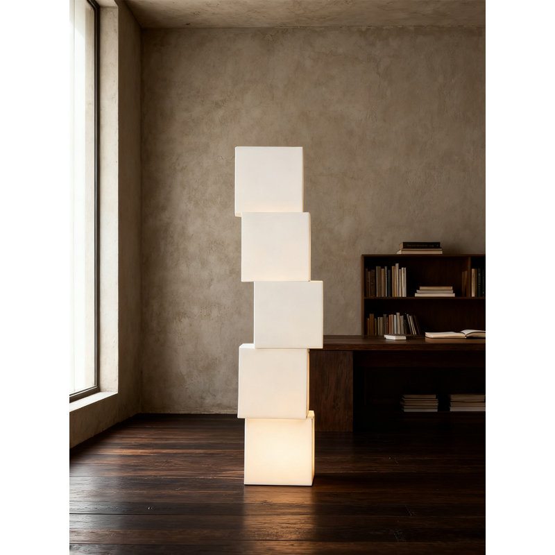 Wabi-Sabi Style Wrought Iron & PC Fabric Floor Lamp