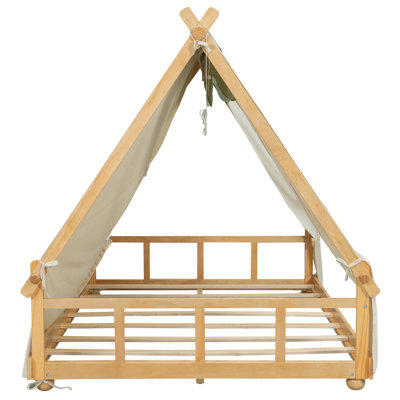Full Size House Bed with Tent and Light