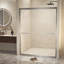 Porte de douche coulissante double en verre trempé avec film antidéflagrant