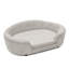 Lit pour animal de compagnie surdimensionné en beige - Chien semi-fermé avec tissu, épaisseur et glissade pour chiens ovales, à pattes courtes