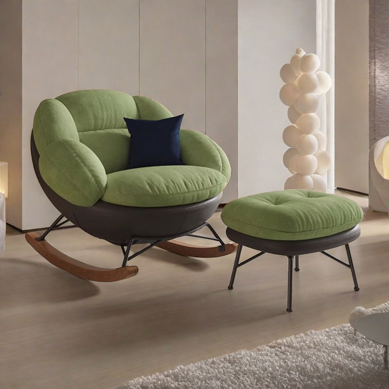 Chaise berçante moderne et simple en escargot, Vert