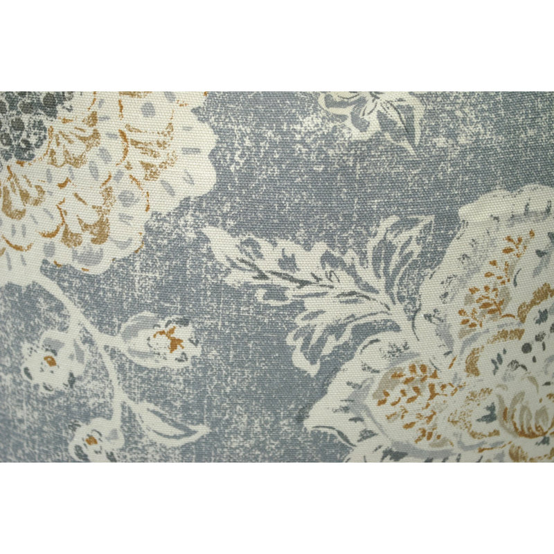 Housse de coussin 100% coton , 21,5 po x 21,5 po, Floral, Gris / Brun clair