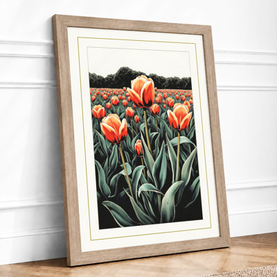 Tulip Fields Botanical - Framed Print