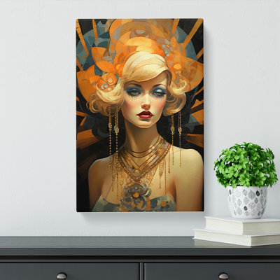 Deco Woman Conceptual - Wrapped Canvas