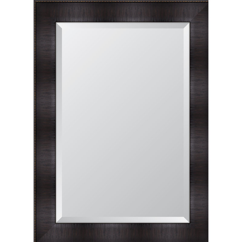 Miroir mural à cadre en résine expresso, H 44 po x l 32 po