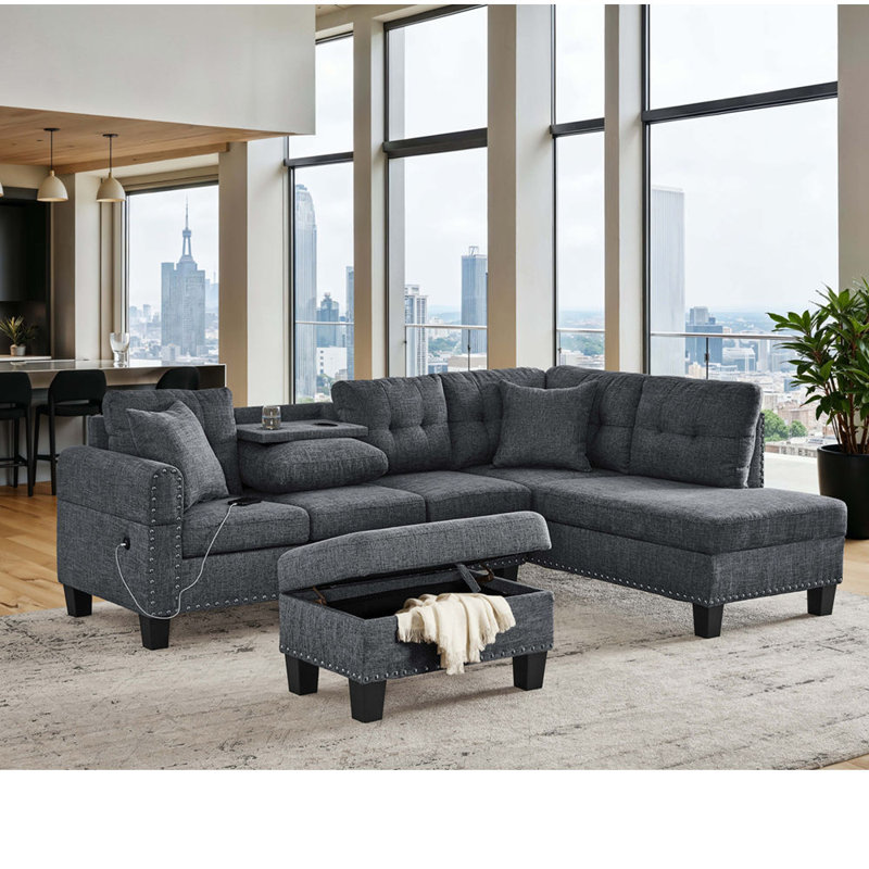 Canapé modulaire électrique avec repose-pieds Camden