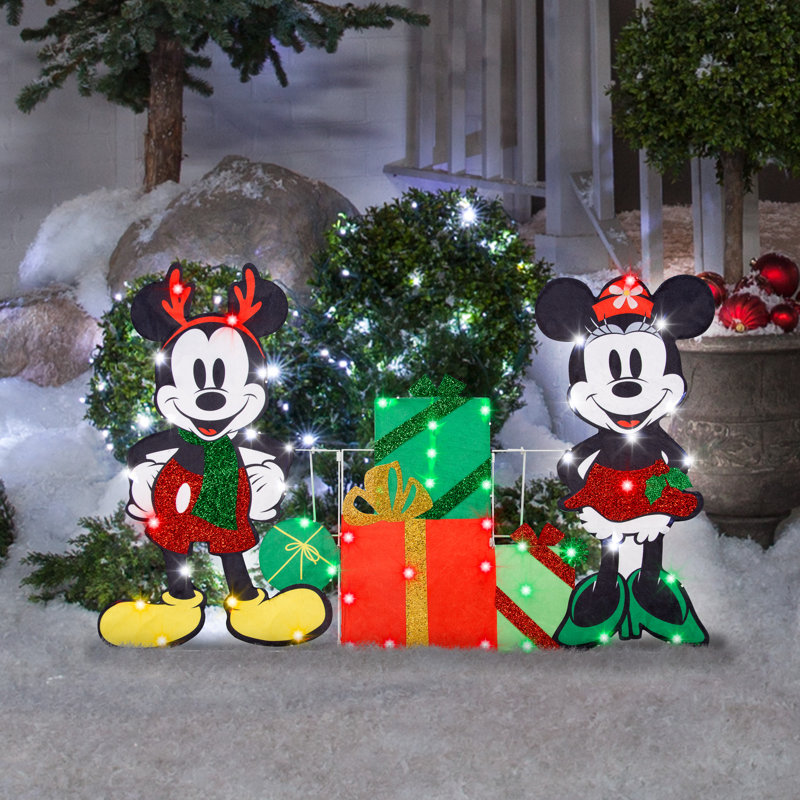 Décorations de vacances avec lumières décoratives KD Mickey et Minnie avec scène Disney
