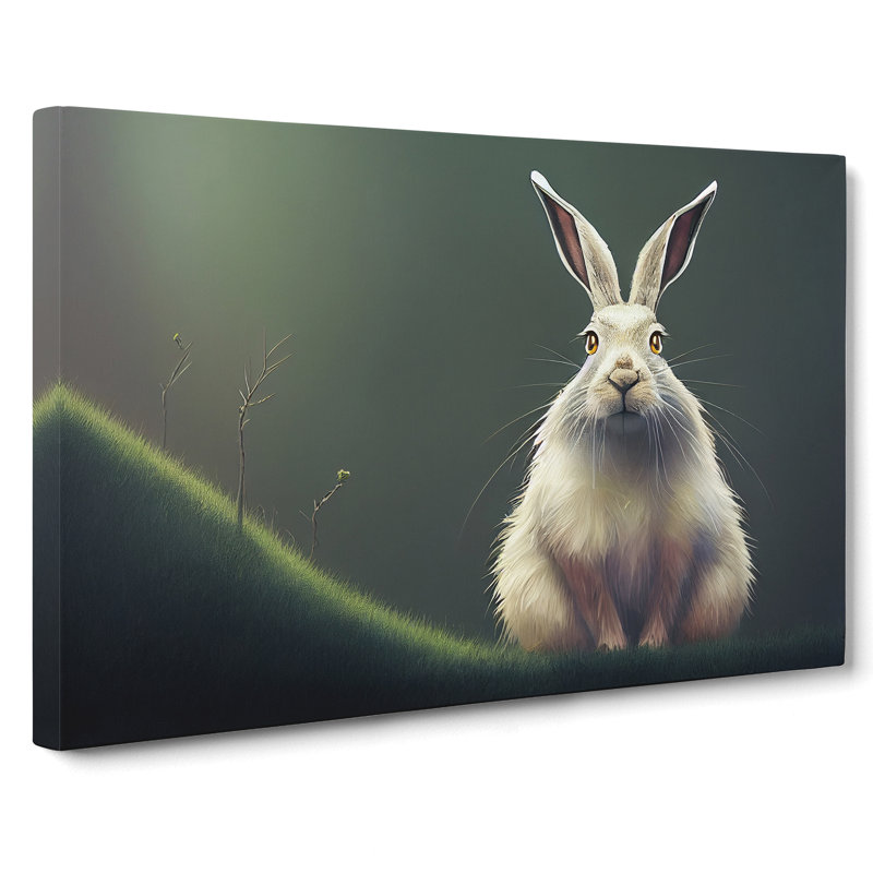 Curious Hare - Wrapped Canvas, 40cm H x 60cm W x 3cm D