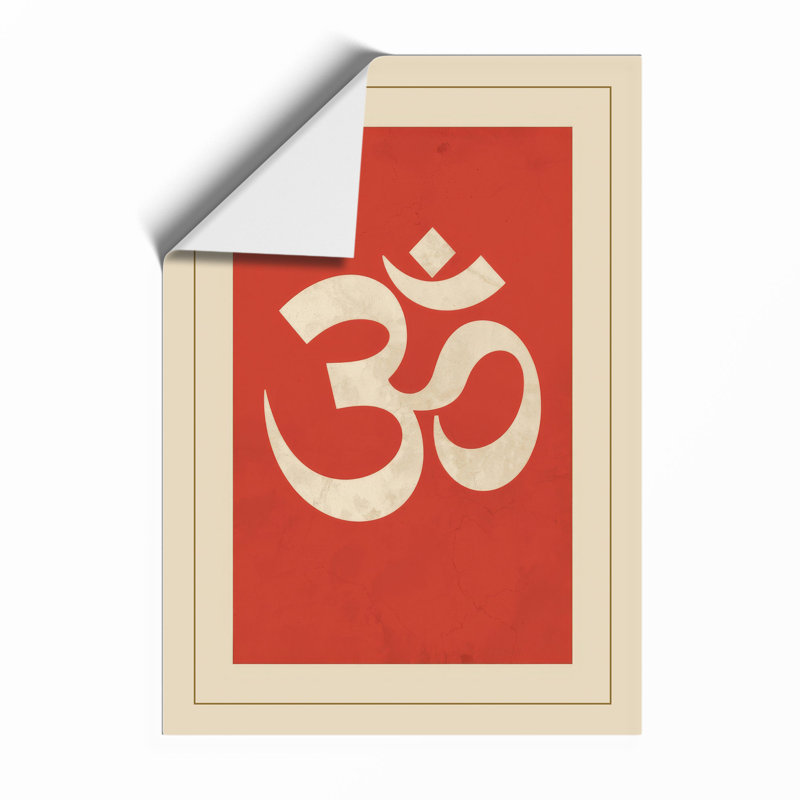 Om in Red Minimalist - Framed Print, Unframed, A2 - 59.4 x 42.0 cm