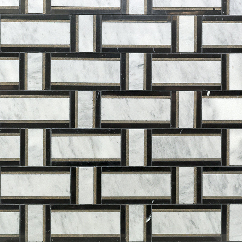 Carreau de mosaïque en pierre naturelle Mingle, Gris